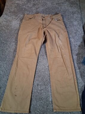Carhartt Men's Bootcut Work Jeans in Tan